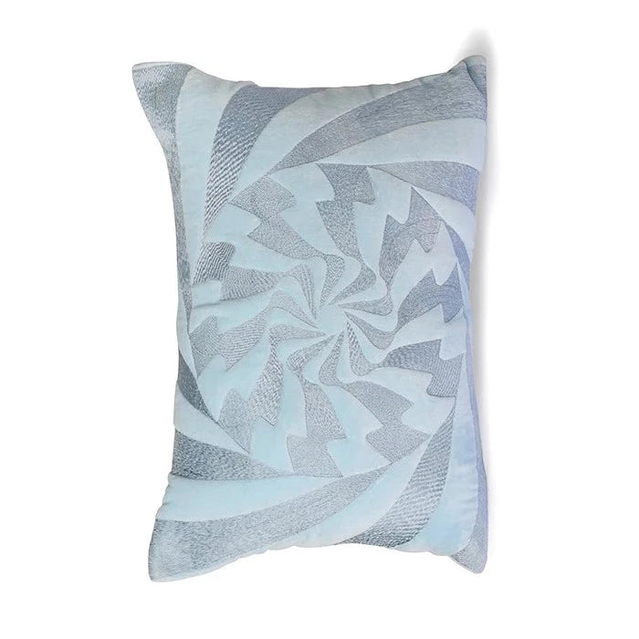 KUDDE "GRAPHIC EMBROIDERED CUSHION ICE BLUE (35X50)"
